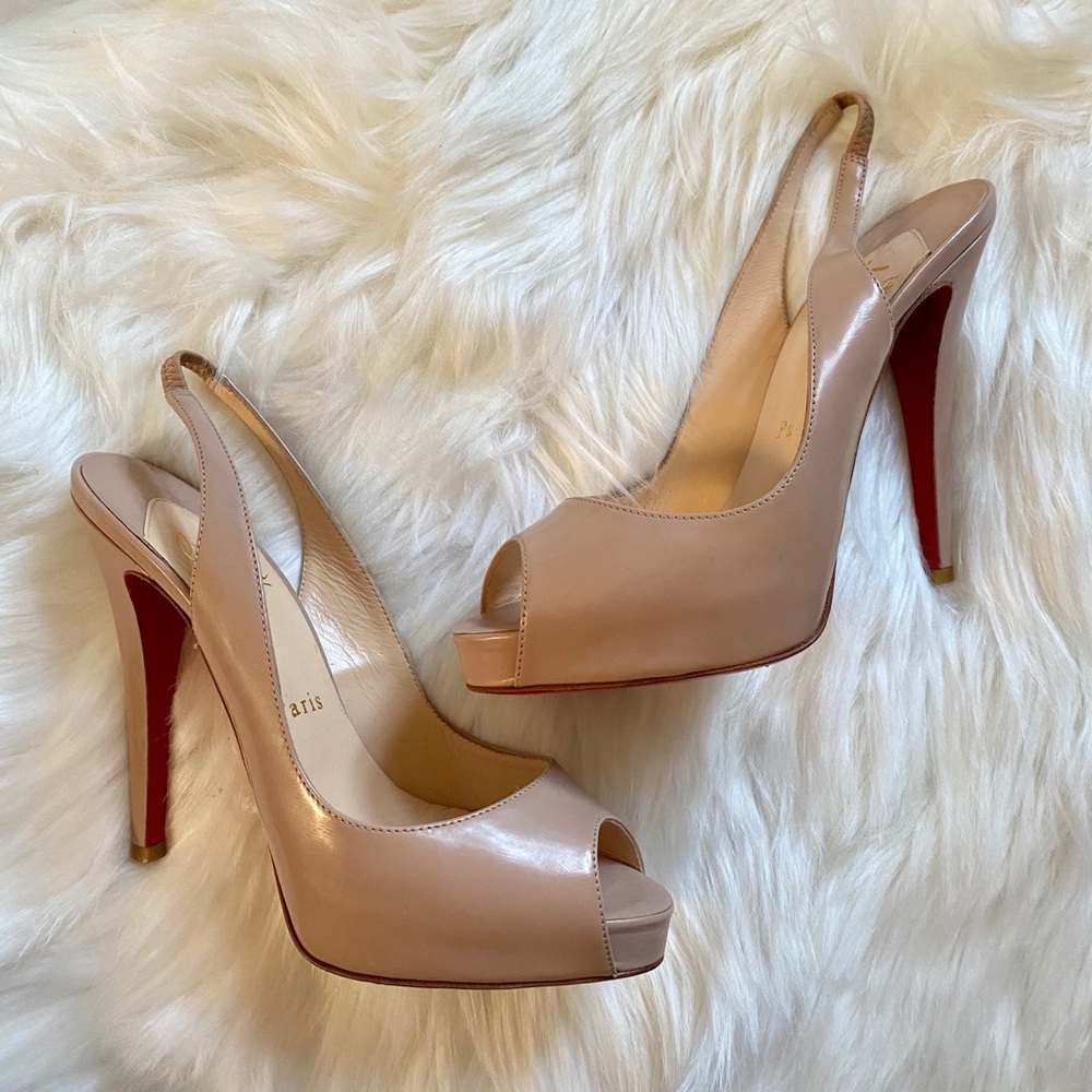 Christian Louboutin No Prive 120mm, Nude Patent